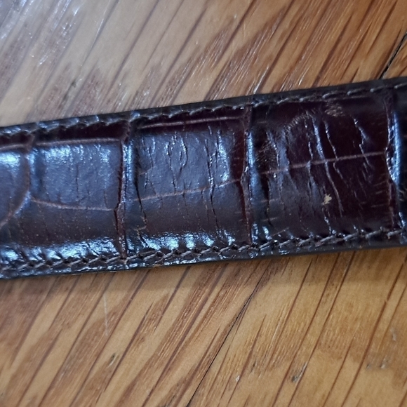 Brighton Brown Leather Belt B708 Croc Embossed Women's Size 34 Large - Picture 12 of 12